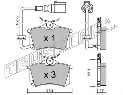 Комплект тормозных колодок, дисковый тормоз TRUSTING купить