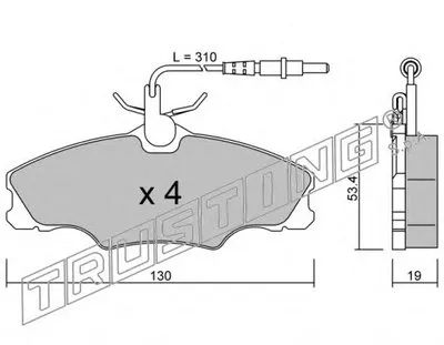 Комплект тормозных колодок, дисковый тормоз TRUSTING купить
