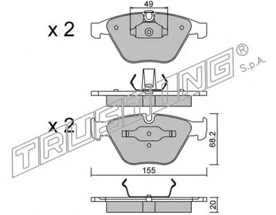Комплект тормозных колодок, дисковый тормоз TRUSTING купить