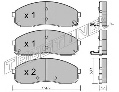 Комплект тормозных колодок, дисковый тормоз TRUSTING купить