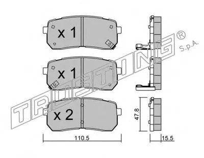 Комплект тормозных колодок, дисковый тормоз TRUSTING купить
