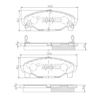 Комплект тормозных колодок, дисковый тормоз NIPPARTS купить