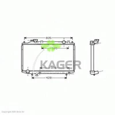 Радиатор, охлаждение двигателя KAGER купить