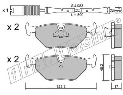Комплект тормозных колодок, дисковый тормоз fri.tech. купить