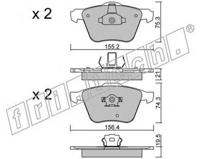 Комплект тормозных колодок, дисковый тормоз fri.tech. купить