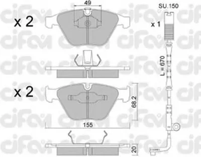 Комплект тормозных колодок, дисковый тормоз CIFAM купить