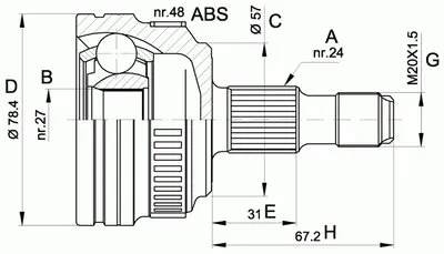 Шарнирный комплект, приводной вал SPIN OPEN PARTS купить