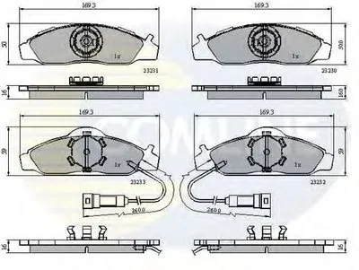 Комплект тормозных колодок, дисковый тормоз Comline COMLINE купить
