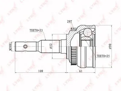 Шарнирный комплект, приводной вал LYNXauto купить