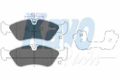 Комплект тормозных колодок, дисковый тормоз KAVO PARTS купить