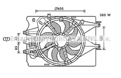 Вентилятор, охлаждение двигателя AVA QUALITY COOLING купить