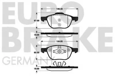 Комплект тормозных колодок, дисковый тормоз EUROBRAKE купить