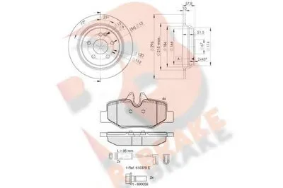 Комплект тормозов, дисковый тормозной механизм R BRAKE купить