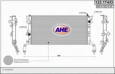 Радиатор, охлаждение двигателя AHE купить