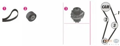 Водяной насос + комплект зубчатого ремня BEHR HELLA SERVICE HELLA купить