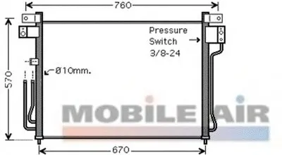 Конденсатор, кондиционер VAN WEZEL купить