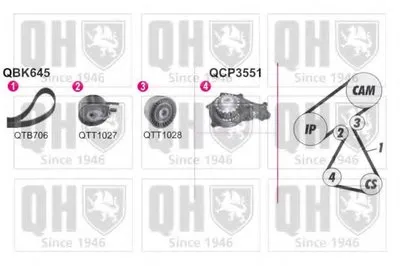 Водяной насос + комплект зубчатого ремня QUINTON HAZELL купить