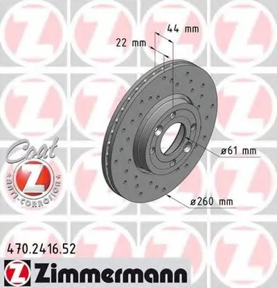 Тормозной диск SPORT BRAKE DISC COAT Z ZIMMERMANN купить
