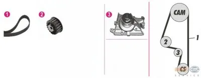 Водяной насос + комплект зубчатого ремня BEHR HELLA SERVICE купить