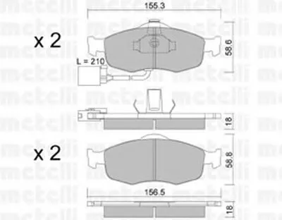 Комплект тормозных колодок, дисковый тормоз METELLI купить