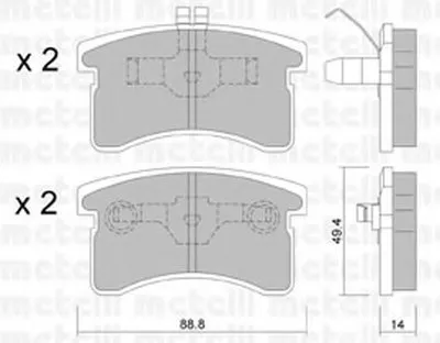 Комплект тормозных колодок, дисковый тормоз METELLI купить