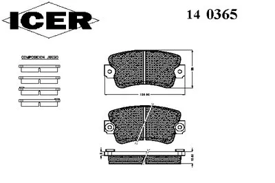 Комплект тормозных колодок, дисковый тормоз ICER купить