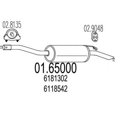 Глушитель выхлопных газов конечный MTS купить