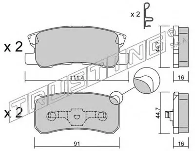 Комплект тормозных колодок, дисковый тормоз TRUSTING купить