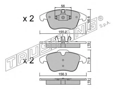 Комплект тормозных колодок, дисковый тормоз TRUSTING купить