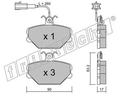 Комплект тормозных колодок, дисковый тормоз fri.tech. купить