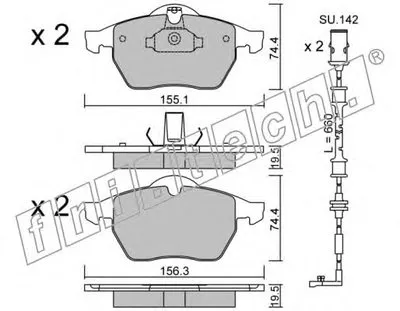 Комплект тормозных колодок, дисковый тормоз fri.tech. купить