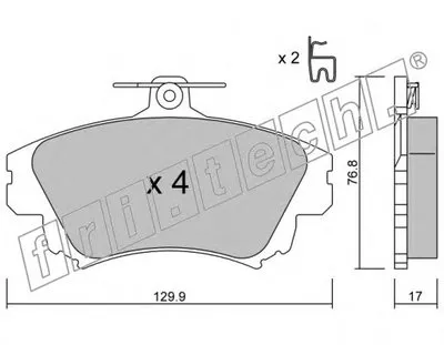 Комплект тормозных колодок, дисковый тормоз fri.tech. купить