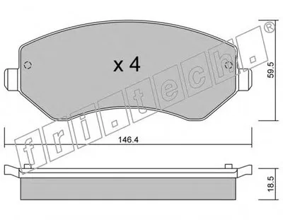 Комплект тормозных колодок, дисковый тормоз fri.tech. купить