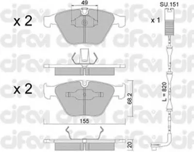 Комплект тормозных колодок, дисковый тормоз CIFAM купить