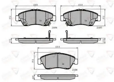 Комплект тормозных колодок, дисковый тормоз ANL Braking COMLINE купить