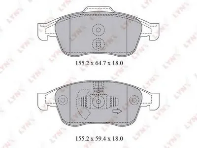 Комплект тормозных колодок, дисковый тормоз LYNXauto купить