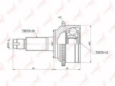 Шарнирный комплект, приводной вал LYNXauto купить