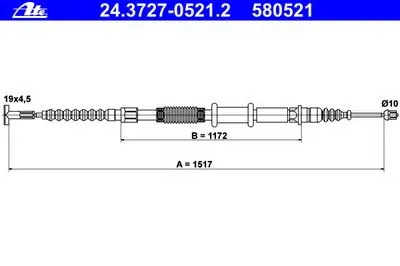 Трос, стояночная тормозная система ATE купить