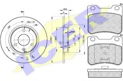 Комплект тормозов, дисковый тормозной механизм ICER купить