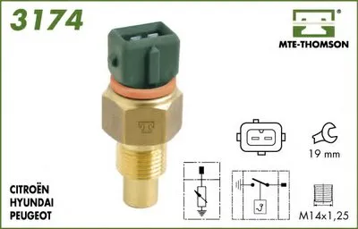 Датчик, температура охлаждающей жидкости MTE-THOMSON купить
