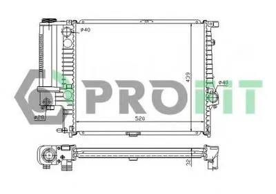 Радиатор, охлаждение двигателя PROFIT купить