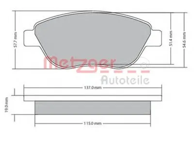 Комплект тормозных колодок, дисковый тормоз METZGER купить