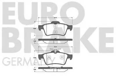 Комплект тормозных колодок, дисковый тормоз EUROBRAKE купить
