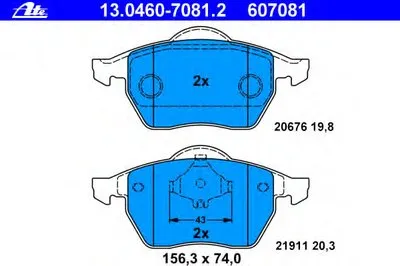 Комплект тормозных колодок, дисковый тормоз ATE купить
