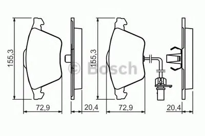 Комплект тормозных колодок, дисковый тормоз BOSCH купить