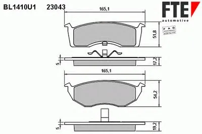 Комплект тормозных колодок, дисковый тормоз FTE купить