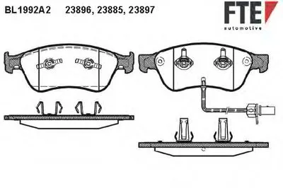 Комплект тормозных колодок, дисковый тормоз FTE купить