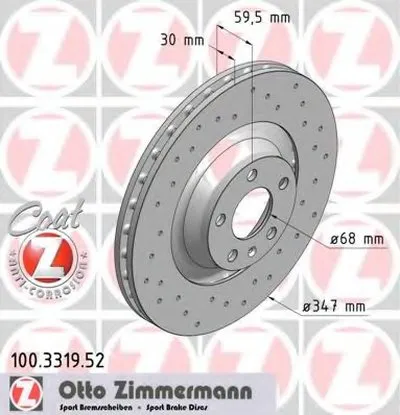 Тормозной диск SPORT BRAKE DISC COAT Z ZIMMERMANN купить