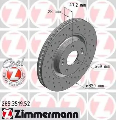 Тормозной диск SPORT BRAKE DISC COAT Z ZIMMERMANN купить