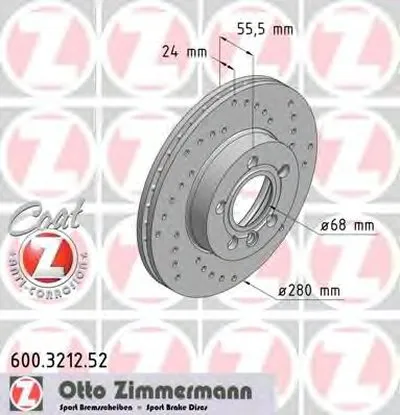 Тормозной диск SPORT BRAKE DISC COAT Z ZIMMERMANN купить